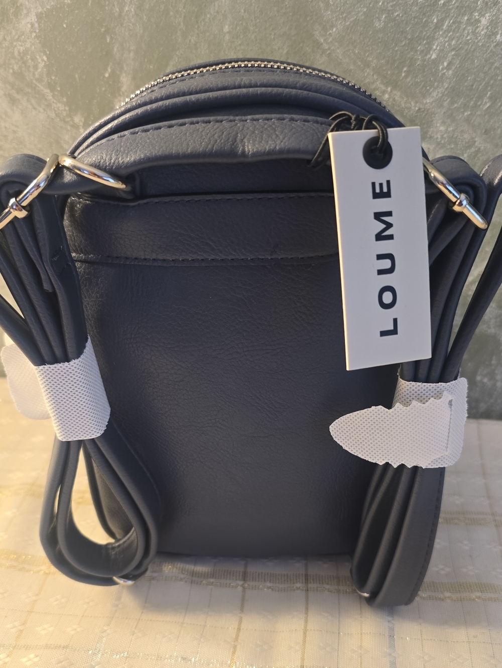 Loume Vegan Leather Navy Small Backpack New - Picture 8 of 8